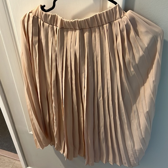 Chiffon Pleated Midi Skirt Soft Pink Women's S bought in Japan EUC - Picture 4 of 6